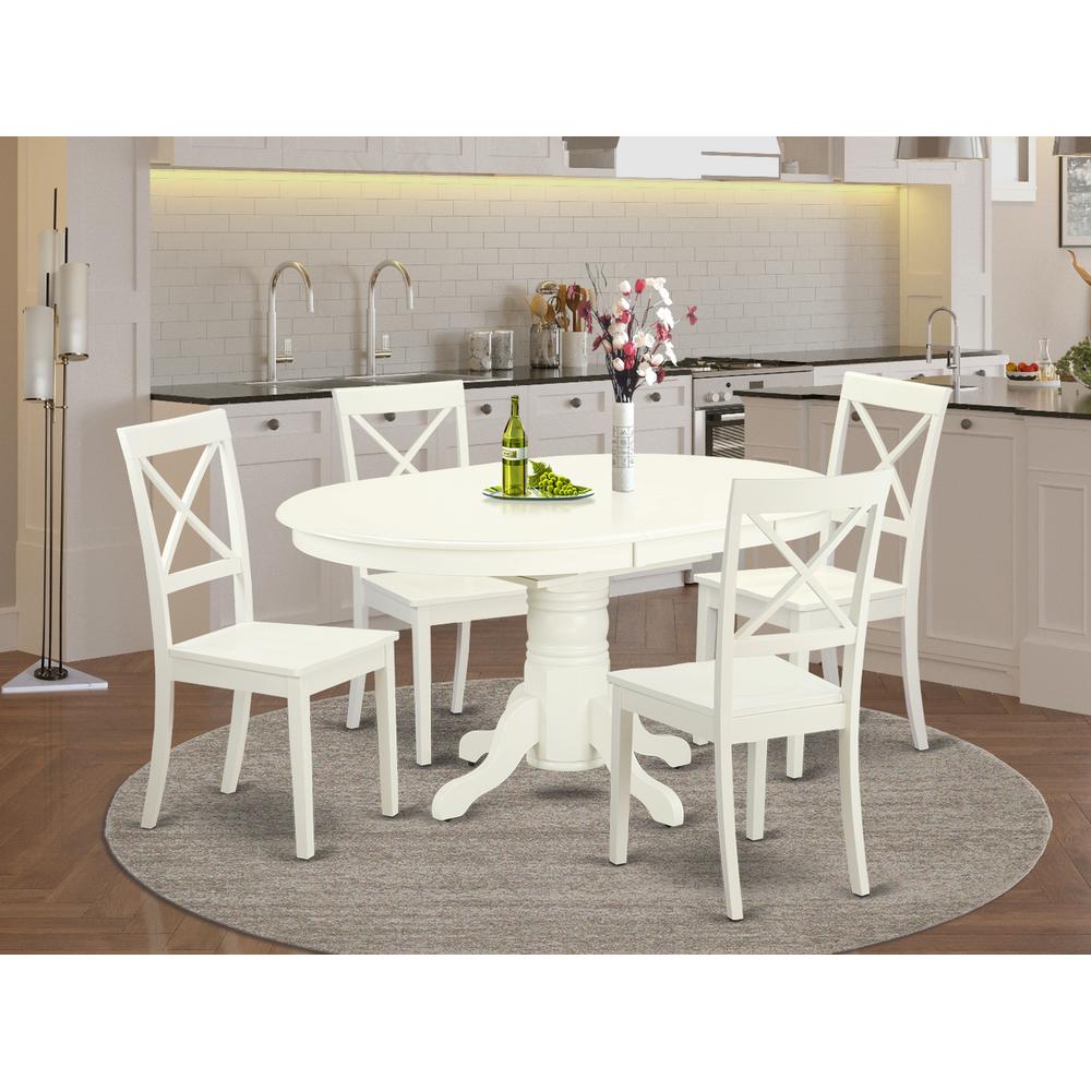 Dining Room Set Linen White, AVBO5-LWH-W. Picture 2