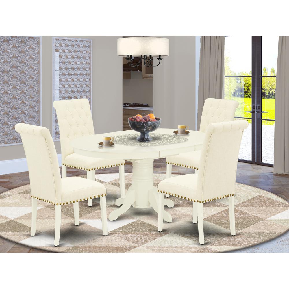 Dining Room Set Linen White, AVBR5-LWH-02. Picture 2