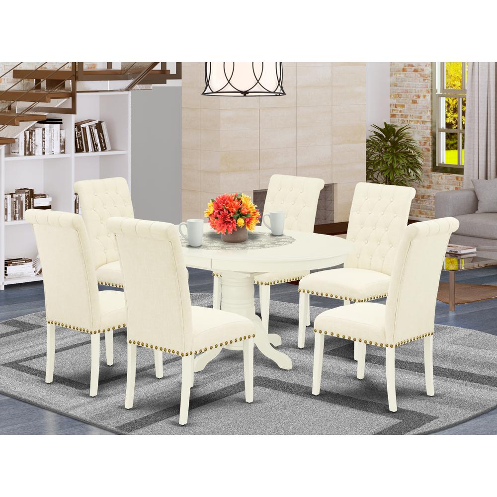 Dining Room Set Linen White, AVBR7-LWH-02. Picture 2