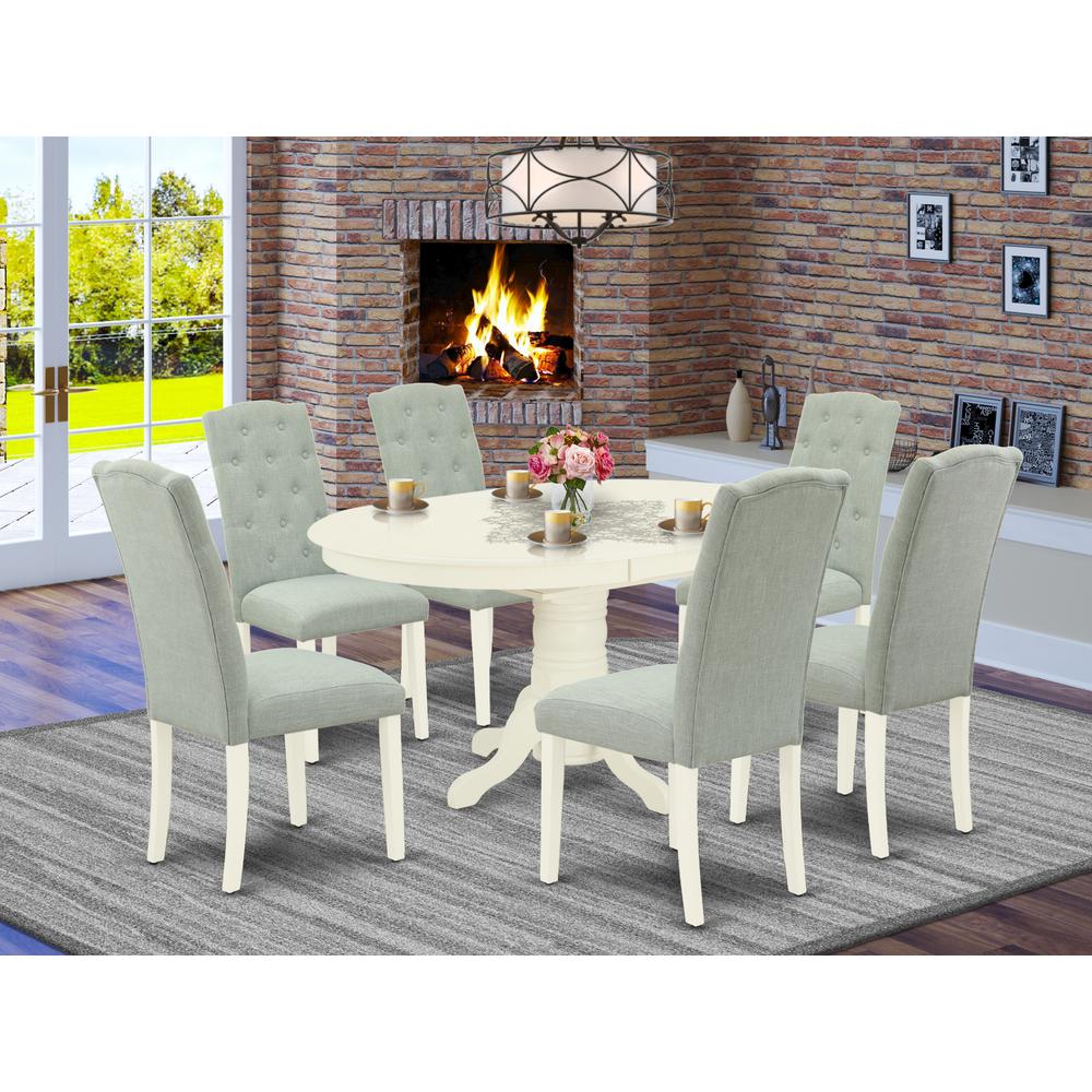Dining Room Set Linen White, AVCE7-LWH-15. Picture 2