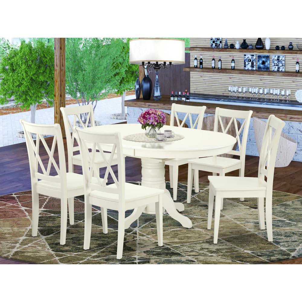 Dining Room Set Linen White, AVCL7-LWH-W. Picture 2