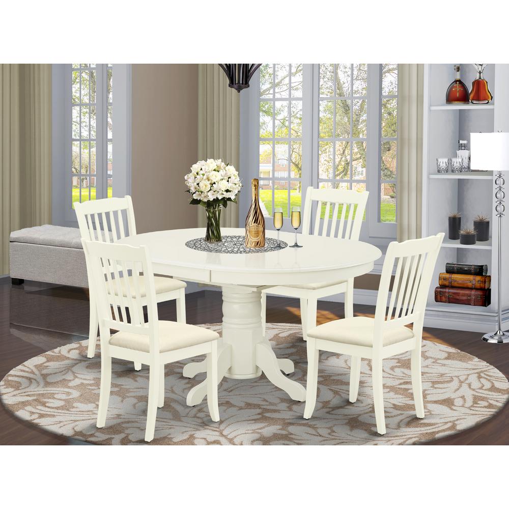 Dining Room Set Linen White, AVDA5-LWH-C. Picture 2