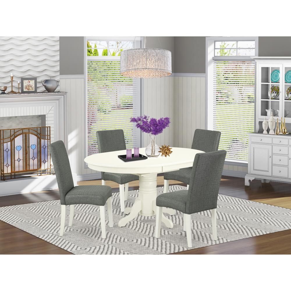 Dining Room Set Linen White, AVDR5-LWH-07. Picture 2