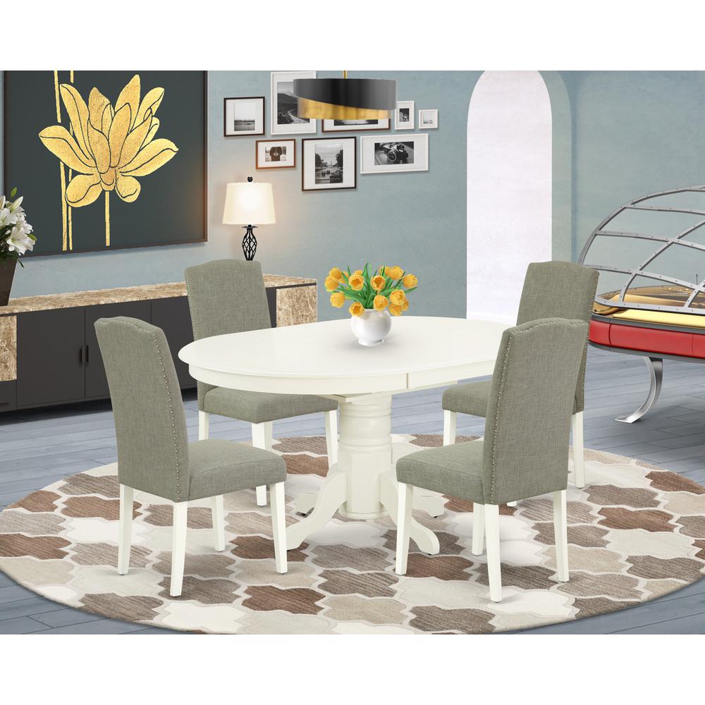 Dining Room Set Linen White, AVEN5-LWH-06. Picture 2