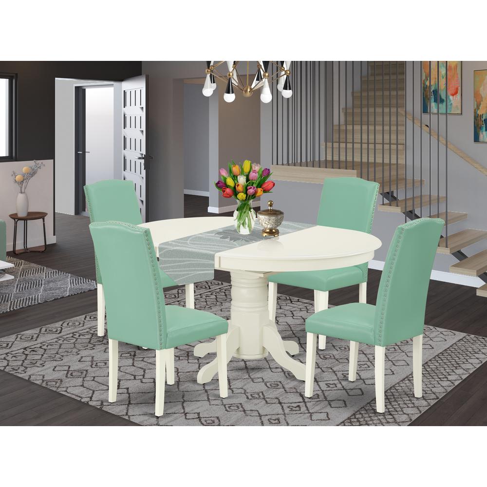 Dining Room Set Linen White, AVEN5-LWH-57. Picture 2