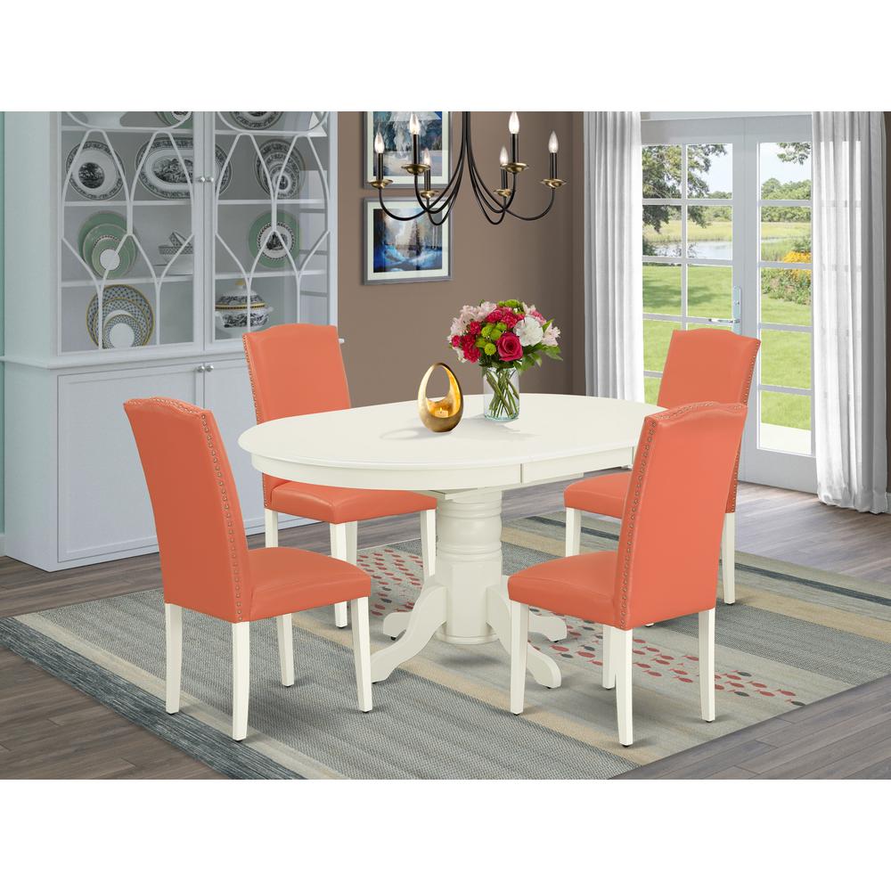 Dining Room Set Linen White, AVEN5-LWH-78. Picture 2