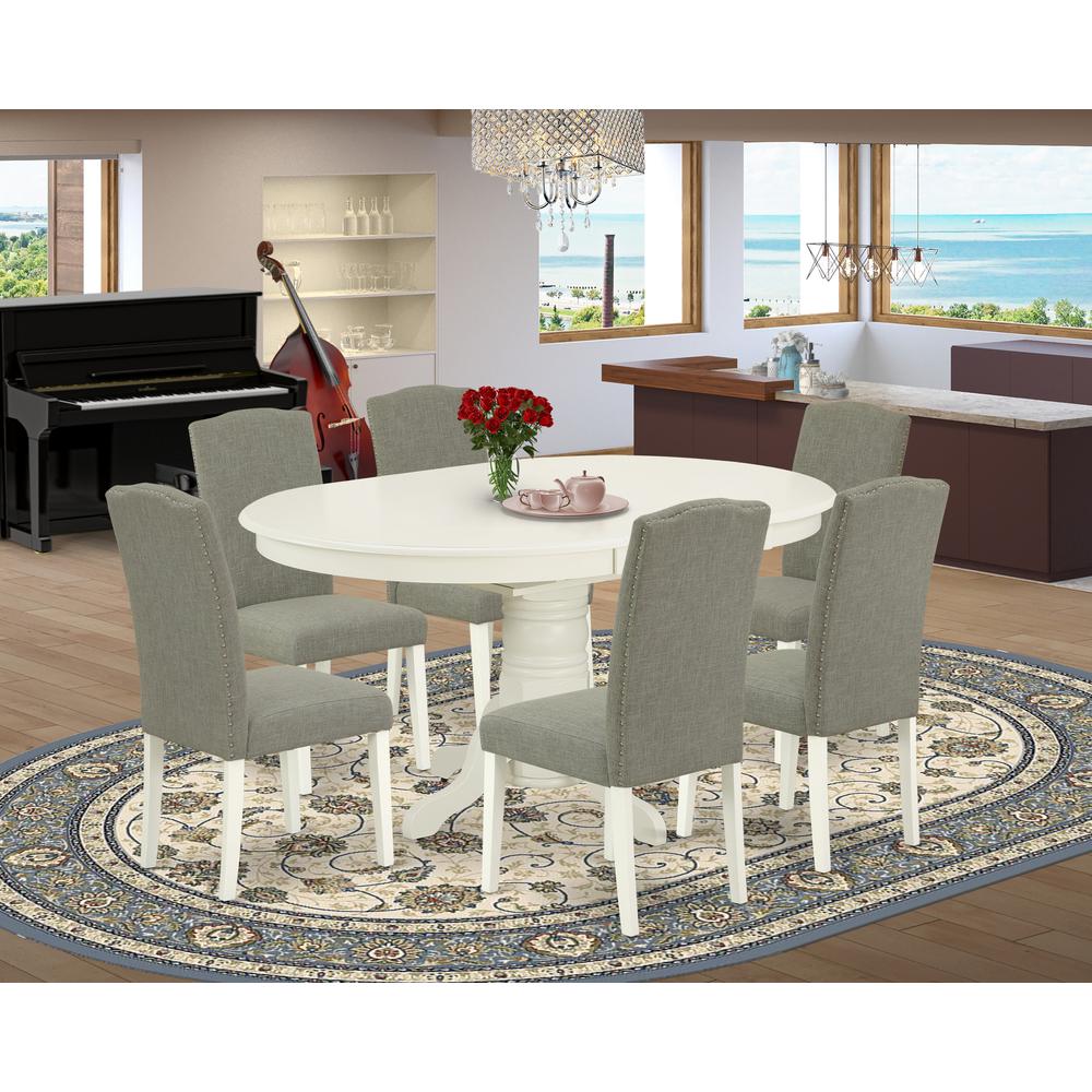 Dining Room Set Linen White, AVEN7-LWH-06. Picture 2