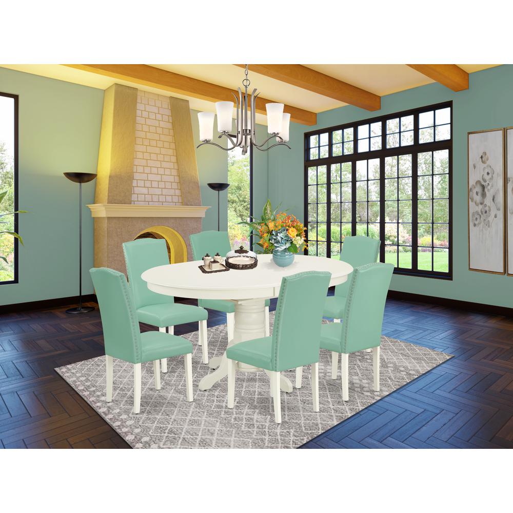 Dining Room Set Linen White, AVEN7-LWH-57. Picture 2