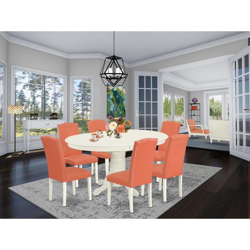 Dining Room Set Linen White, AVEN7-LWH-78. Picture 2