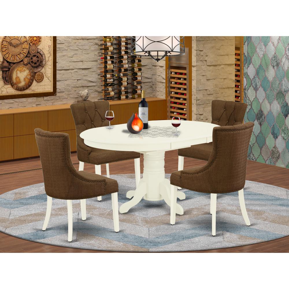 Dining Room Set Linen White, AVFR5-LWH-18. Picture 2