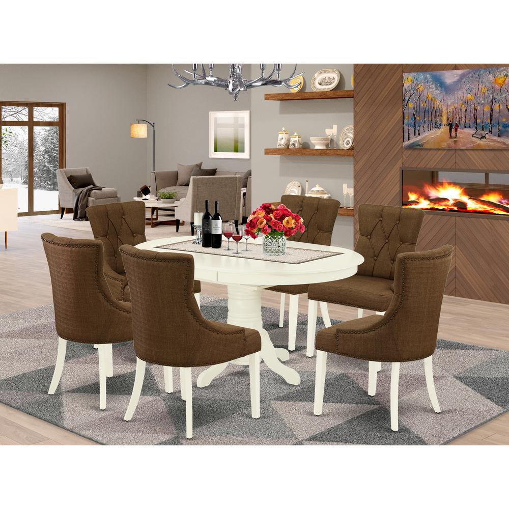 Dining Room Set Linen White, AVFR7-LWH-18. Picture 2