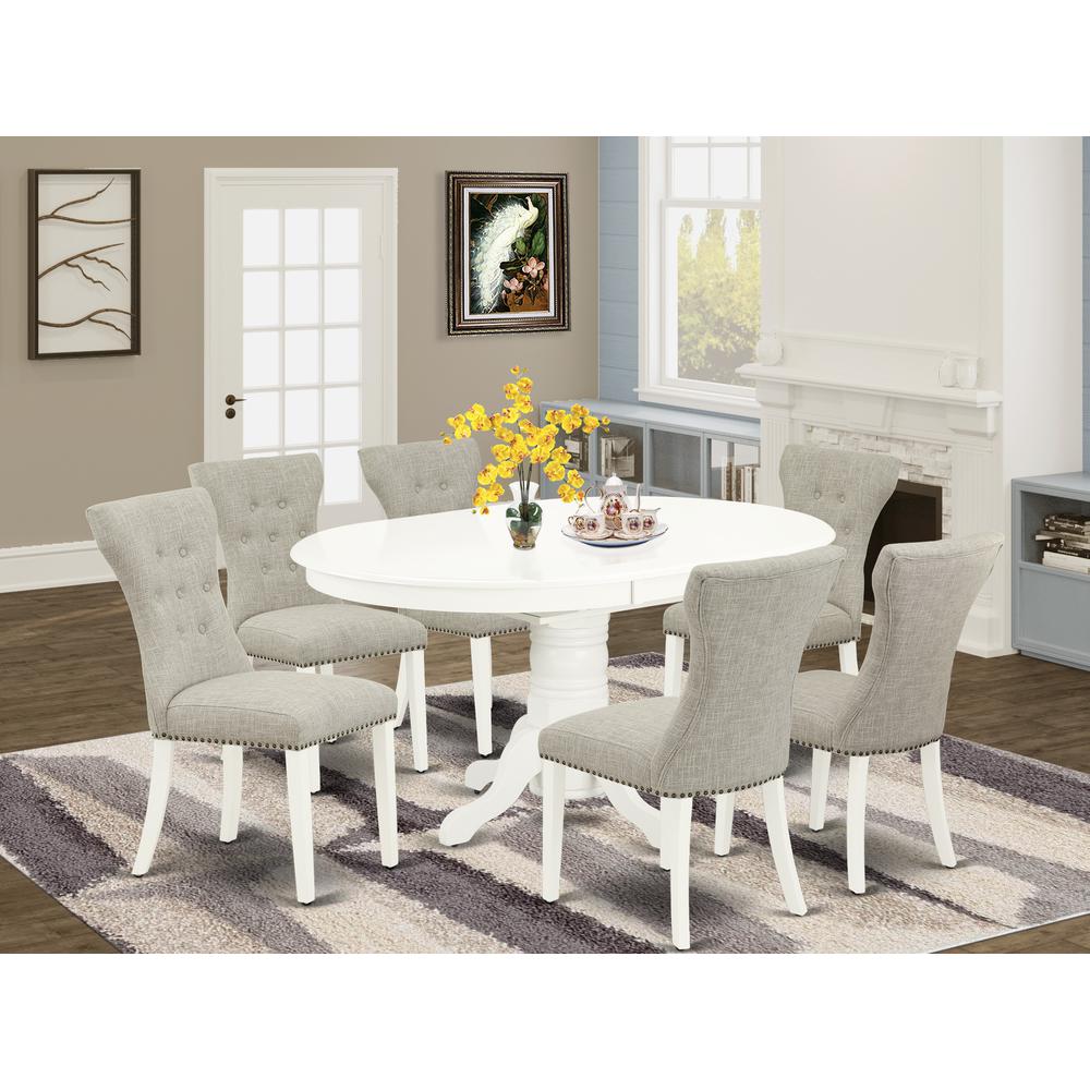 Dining Room Set Linen White, AVGA7-LWH-35. Picture 2