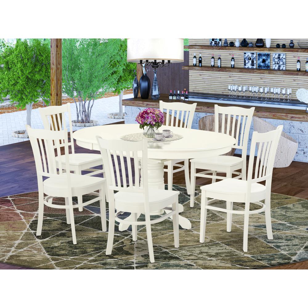 Dining Room Set Linen White, AVGR7-LWH-W. Picture 2