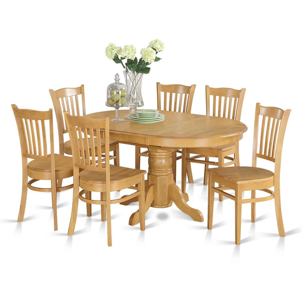 7 Pc formal Dining room set- Oval dinette Table with Leaf and 6 Dining Chairs.. Picture 1