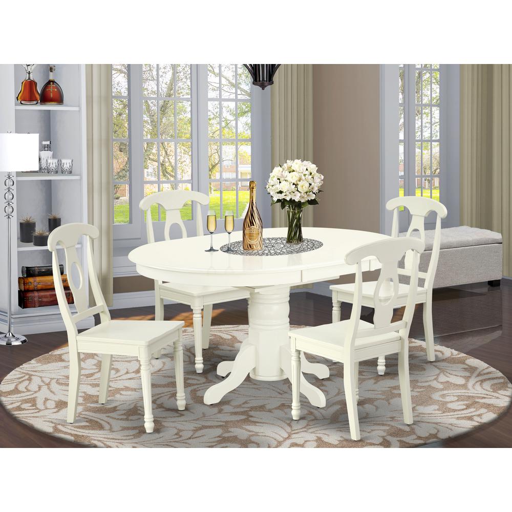 Dining Room Set Linen White, AVKE5-LWH-W. Picture 2