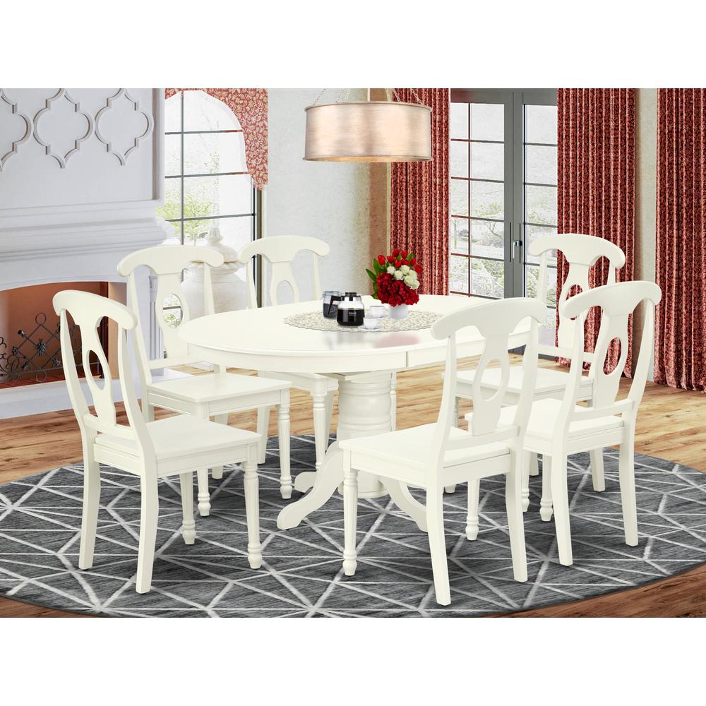 Dining Room Set Linen White, AVKE7-LWH-W. Picture 2