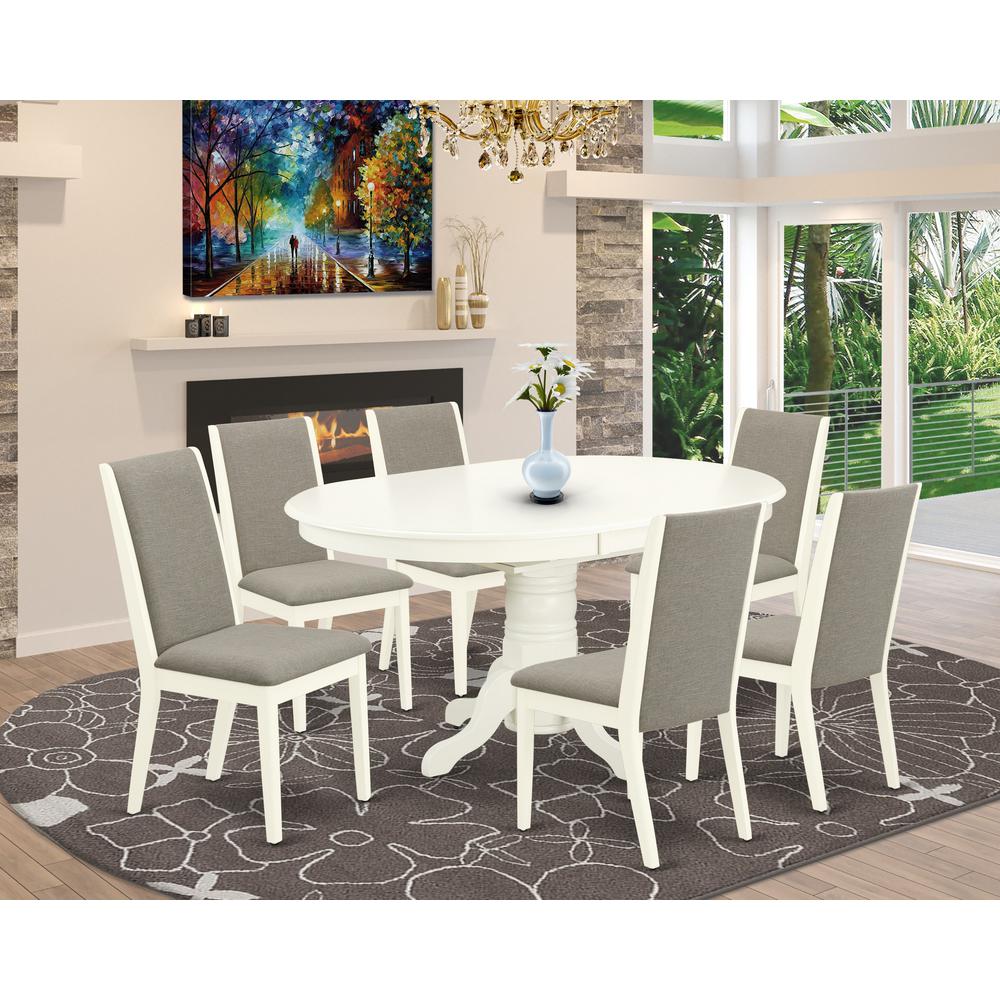 Dining Room Set Linen White, AVLA7-LWH-06. Picture 2