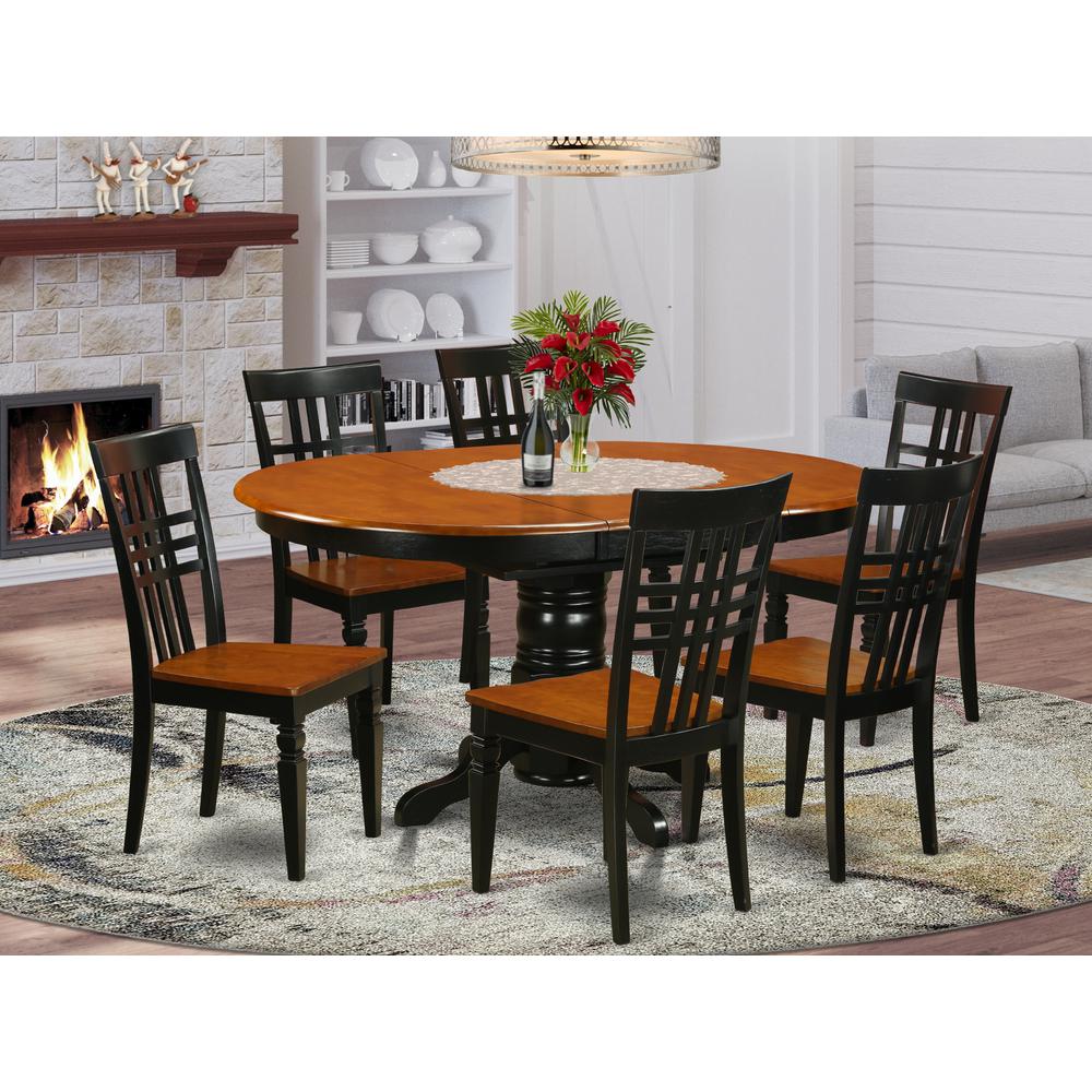 Dining Room Set Black & Cherry, AVLG7-BCH-W. Picture 2