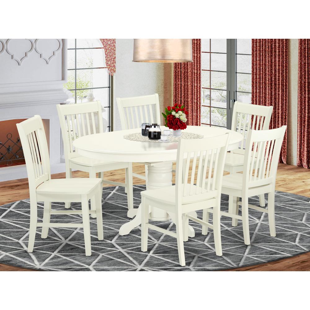 Dining Room Set Linen White, AVNO7-LWH-W. Picture 2