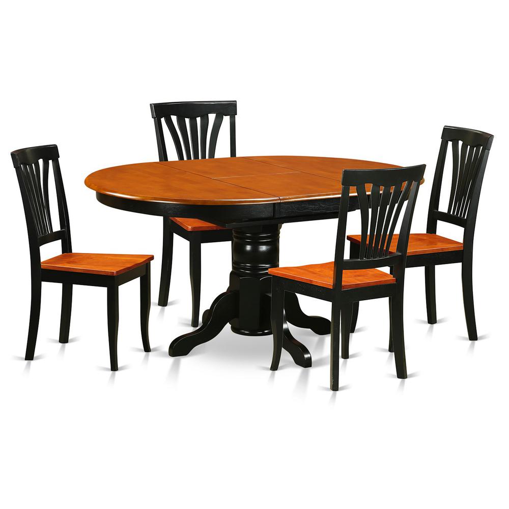 5  Pc  Dining  room  set-Oval  Table  with  Leaf  and  4  Dining  Chairs. Picture 1