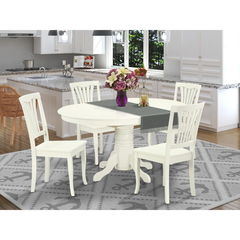 Dining Room Set Linen White, AVON5-LWH-W. Picture 2