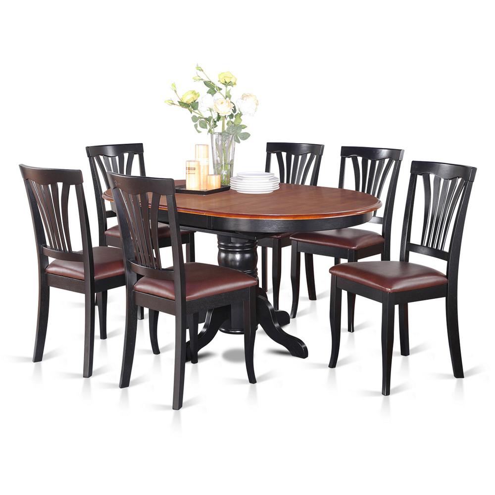 7  Pc  Dining  room  set-Oval  Table  with  Leaf  and  6  Dining  Chairs. Picture 1