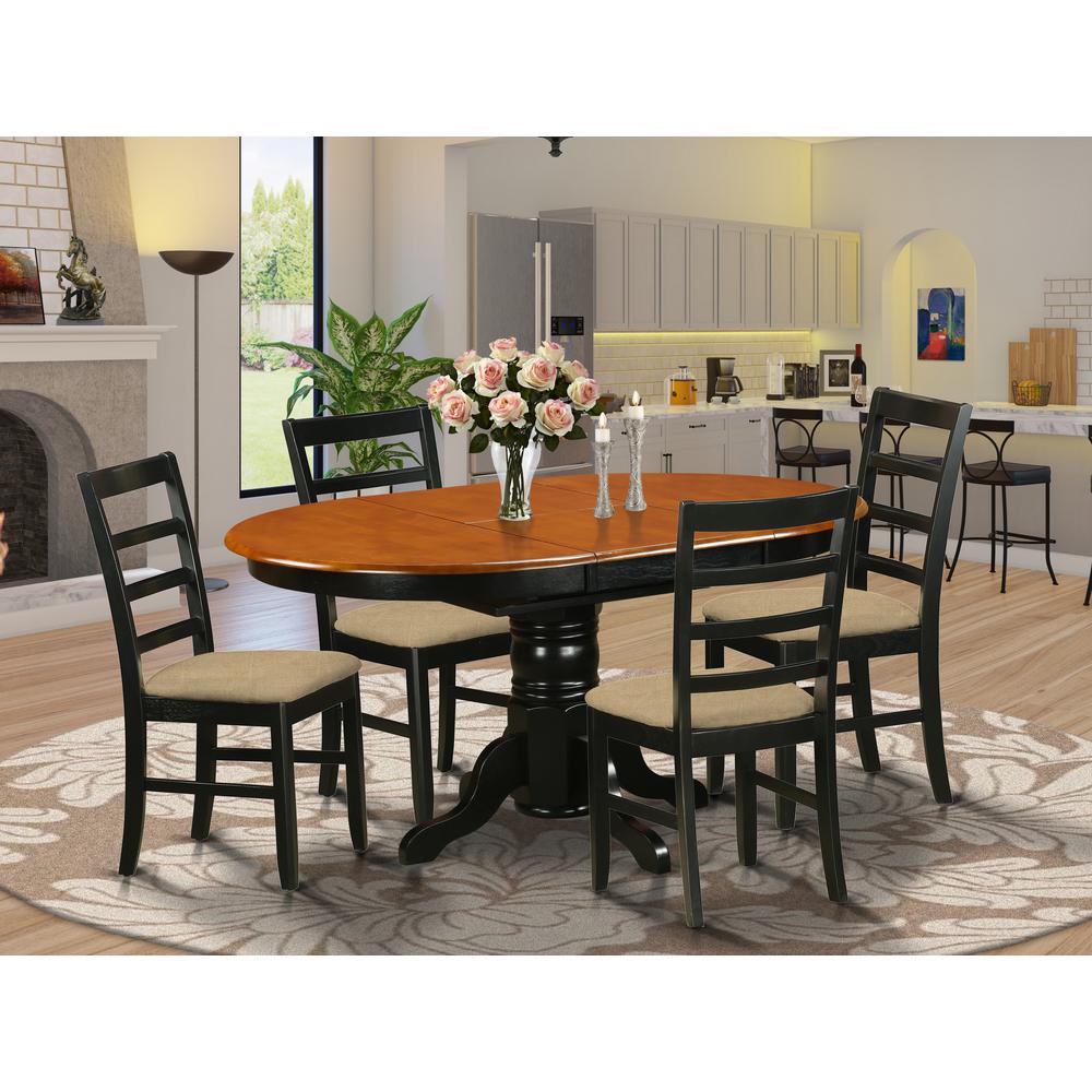 AVPF5-BCH-C Dining set - 5 Pcs with 4 Wooden Chairs. Picture 2