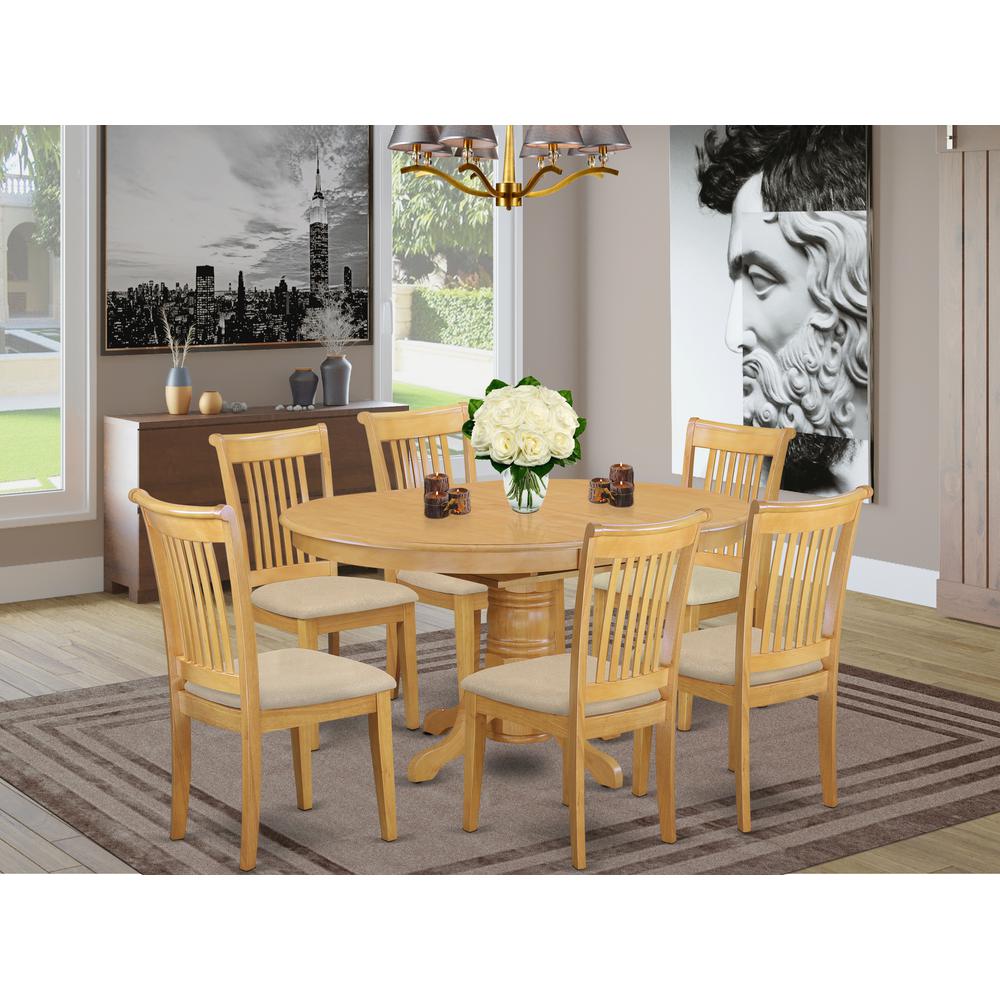 Dining Room Set Oak, AVPO7-OAK-C. Picture 2