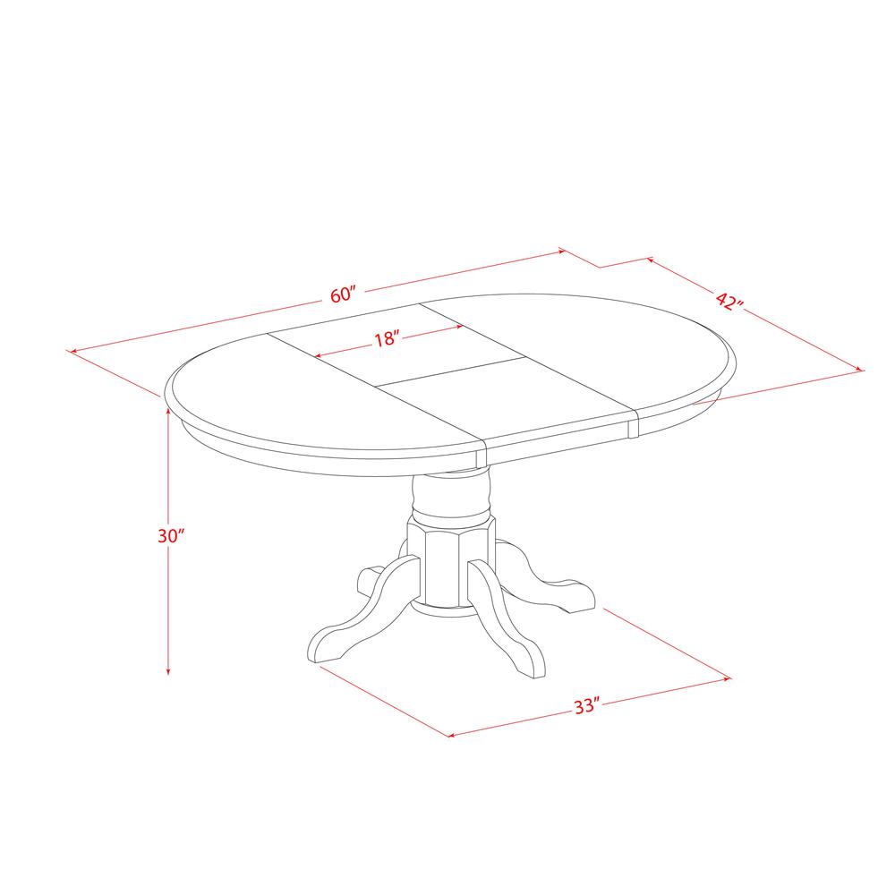 AVPL7-BCH-W Dining set - 7 Pcs with 6 Wooden Chairs. Picture 2