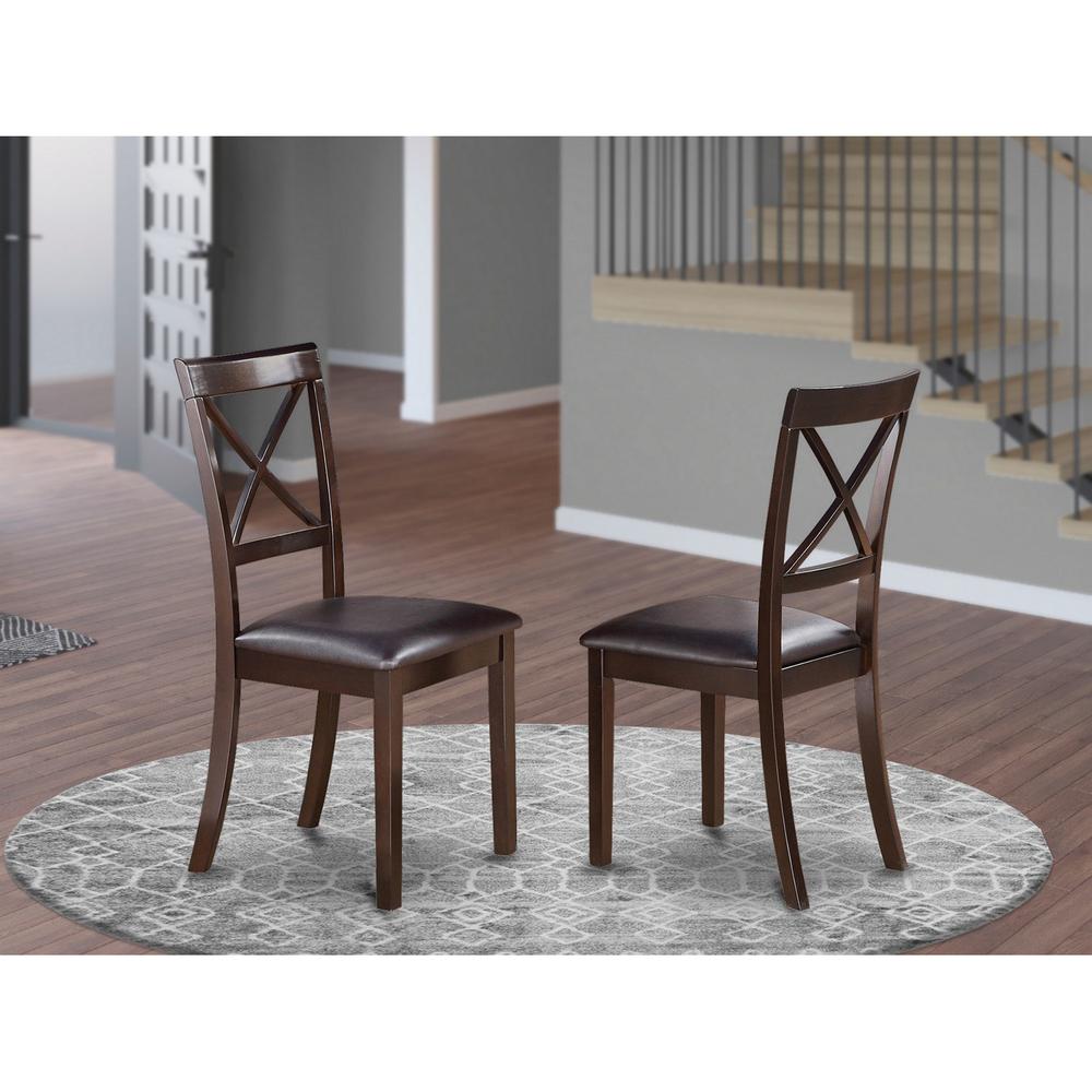 Boston  X-Back  Chair  for  dining  room  with    Faux  Leather  Upholstered  Seat,  Set  of  2. Picture 2