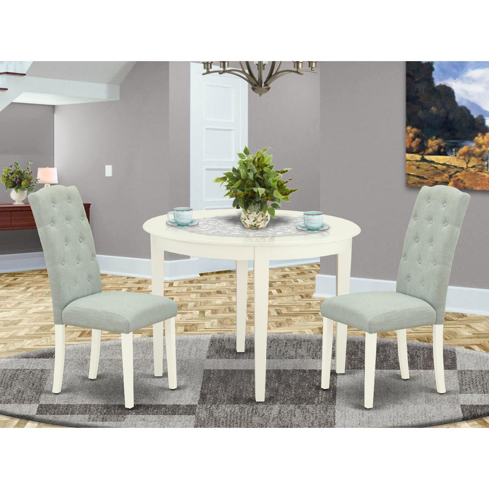 Dining Room Set Linen White, BOCE3-WHI-15. Picture 2