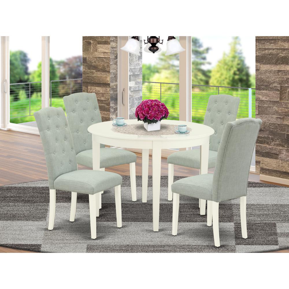 Dining Room Set Linen White, BOCE5-WHI-15. Picture 2