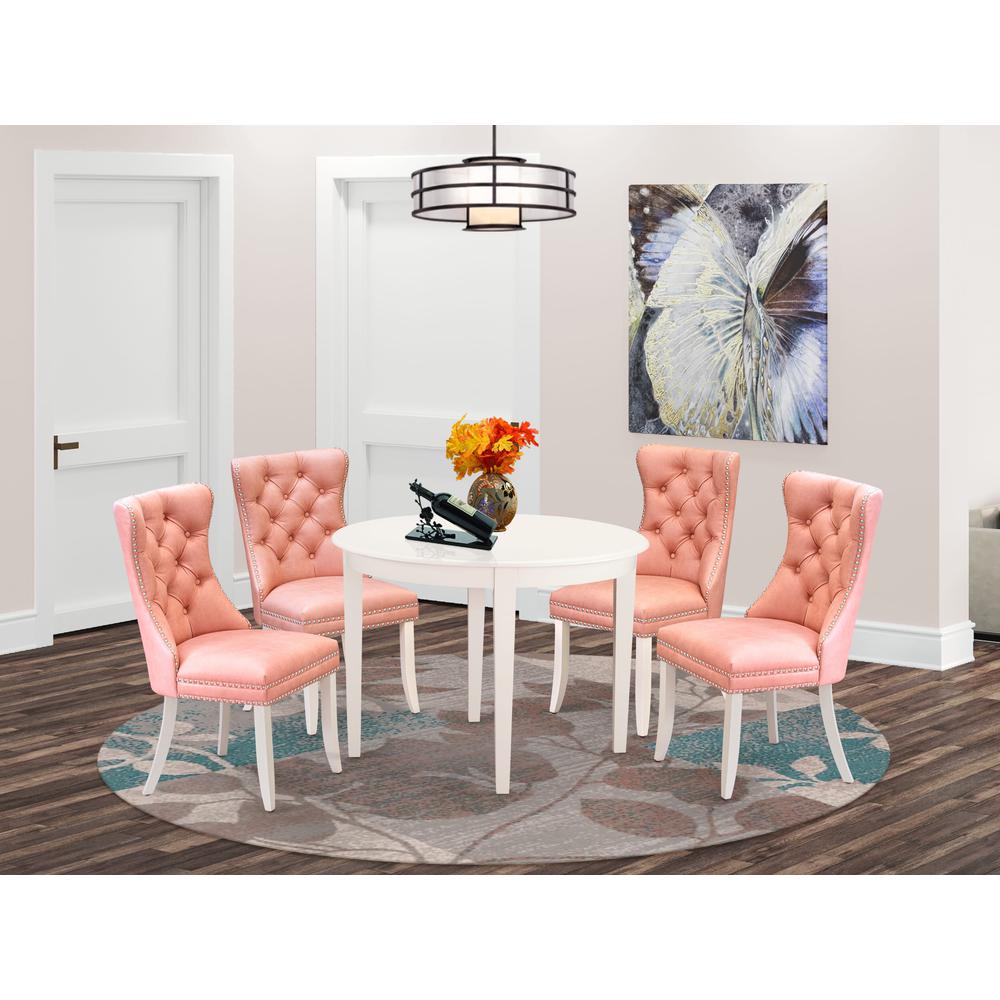 5 Piece Dining Room Furniture Set Contains a Round Dining Table. Picture 7