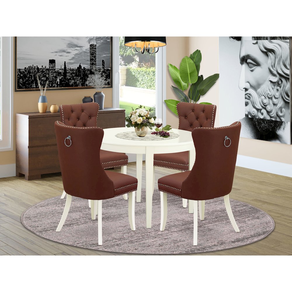 5 Piece Dining Set for Small Spaces Consists of a Round Kitchen Table. Picture 2