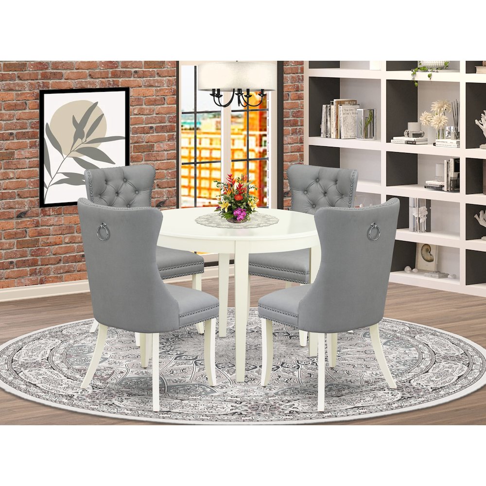 5 Piece Dining Room Furniture Set Contains a Round Dining Table. Picture 2