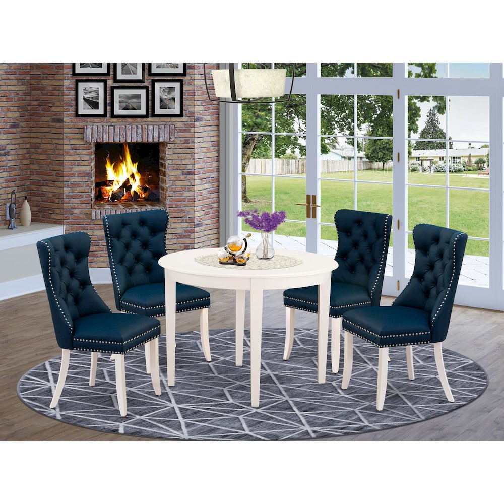 5 Piece Dining Room Furniture Set Consists of a Round Kitchen Table. Picture 2