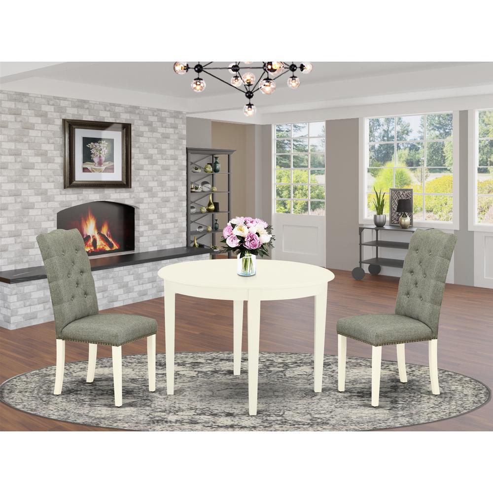 Dining Room Set Linen White, BOEL3-WHI-07. Picture 2