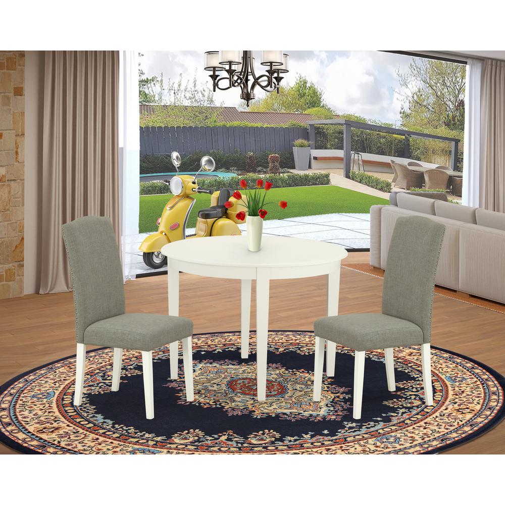 Dining Room Set Linen White, BOEN3-LWH-06. Picture 2