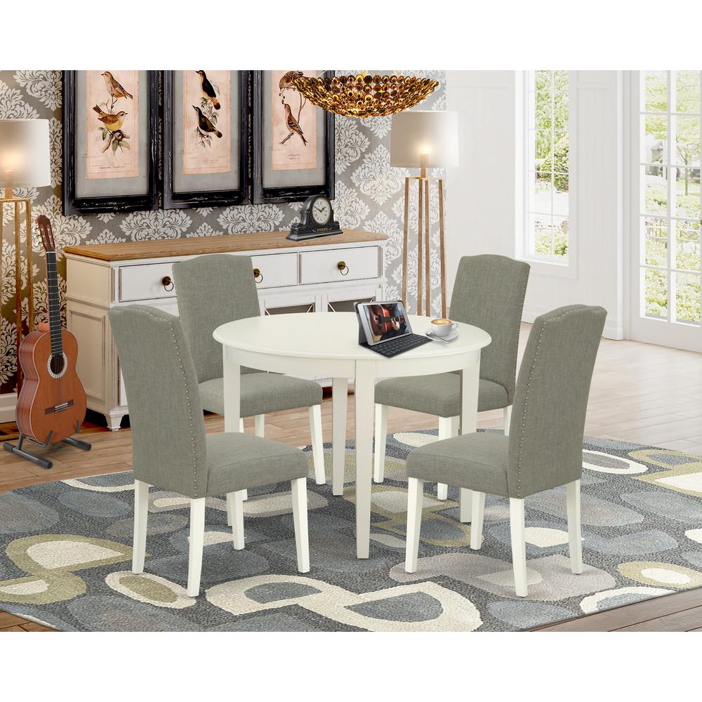Dining Room Set Linen White, BOEN5-LWH-06. Picture 2