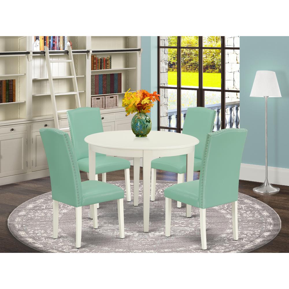 Dining Room Set Linen White, BOEN5-LWH-57. Picture 2