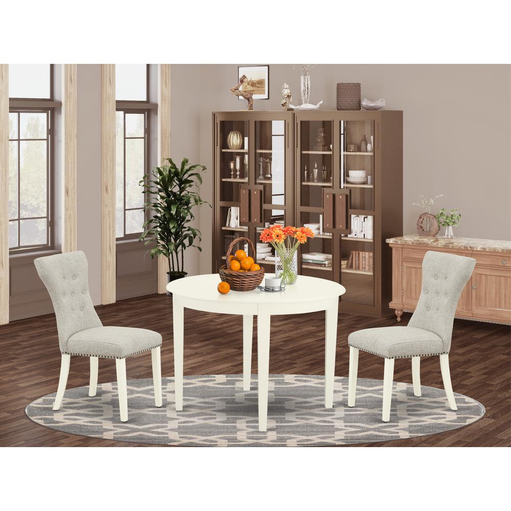Dining Room Set Linen White, BOGA3-WHI-35. Picture 2