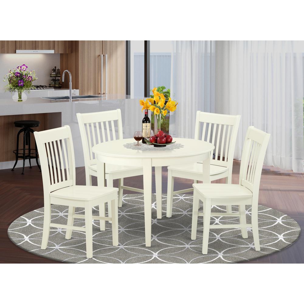 Dining Room Set Linen White, BONO5-LWH-W. Picture 2