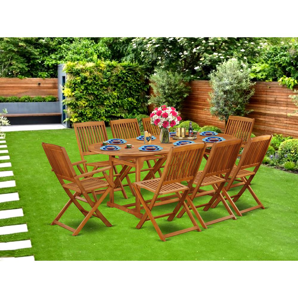 Wooden Patio Set Natural Oil, BSCM92CANA. Picture 5