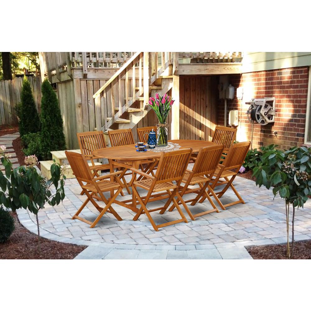 Wooden Patio Set Natural Oil, BSCM9CANA. Picture 4
