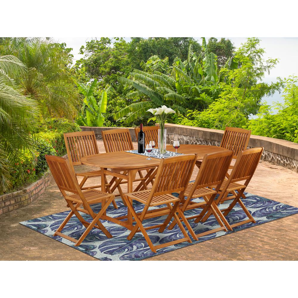 Wooden Patio Set Natural Oil, BSCM9CWNA. Picture 4