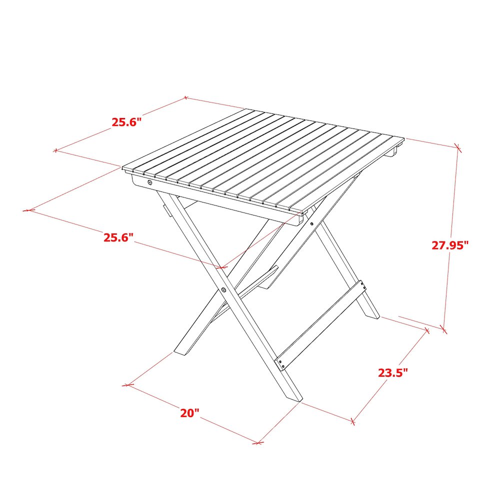 BSETQNA Selma Square Wooden Outdoor Table Made of Acacia Wood in Natural Oil finish. Picture 2