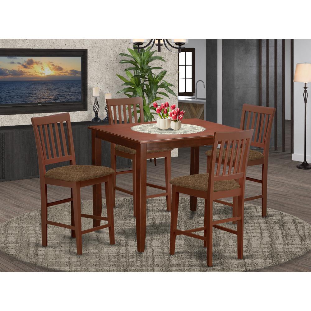BUVN5-MAH-C 5 Pc pub Table set-pub Table and 4 counter Chairs.. Picture 2