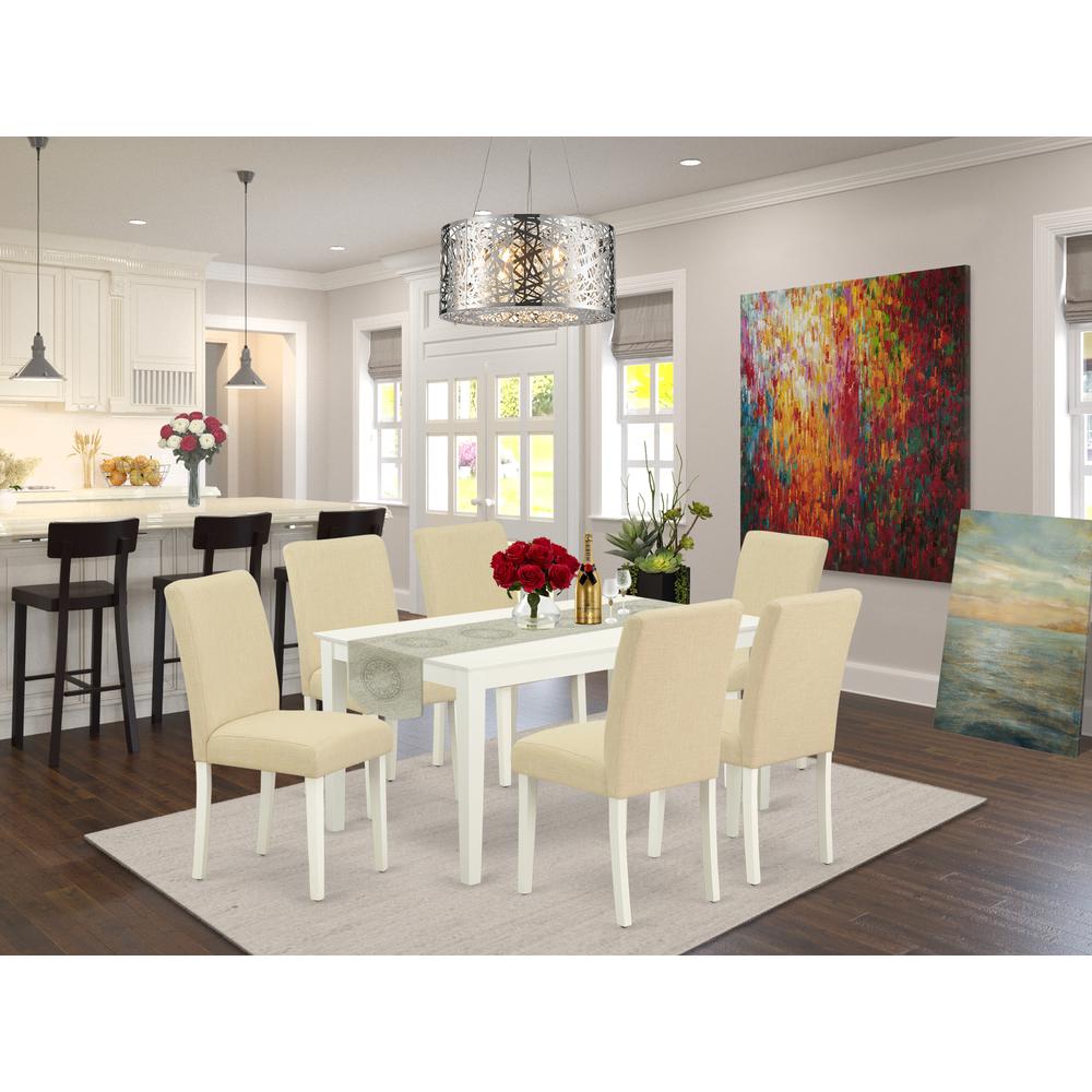 Dining Room Set Linen White, CAAB7-LWH-02. Picture 2