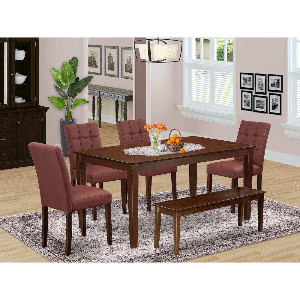 6 Piece Mid Century Modern Dining Set consists A Mid Century Table. Picture 2