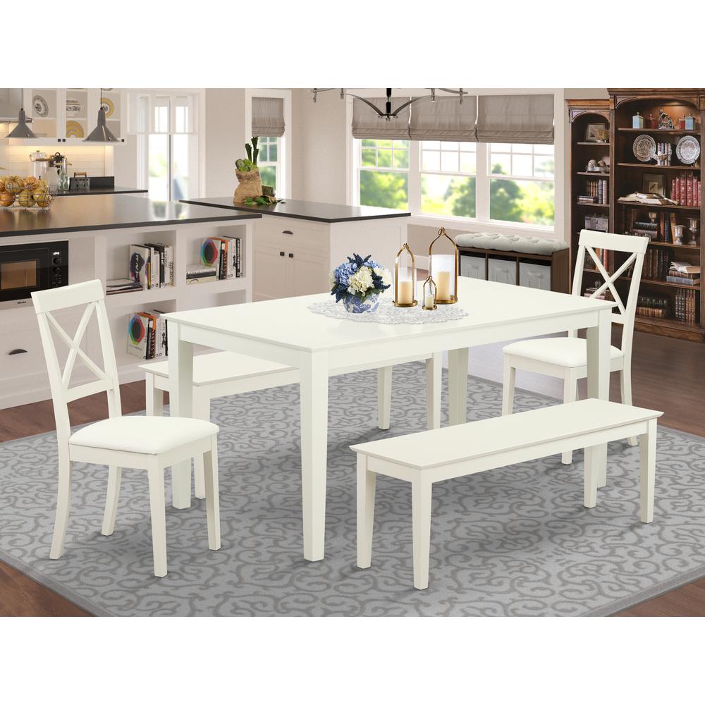 Dining Room Set Linen White, CABO5C-LWH-LC. Picture 2